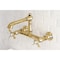 Kingston Brass KS7242BEX Two-Handle Wall Mount Bathroom Faucet, Polished Brass KS7242BEX - alternate 2